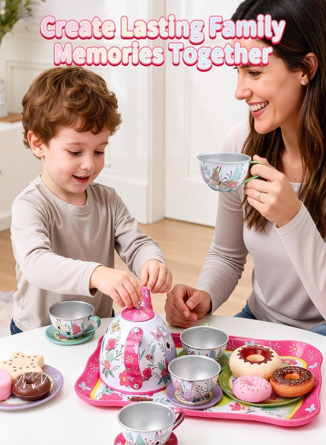 Fiderix Premium Tea Party Set for Toddlers 3-6 - Durable Toy Tea Set for Sweet Family Tea Time, Cute Pretend Play Kitchen Toy with Desserts & Carrying Case, Birthday - Image 3